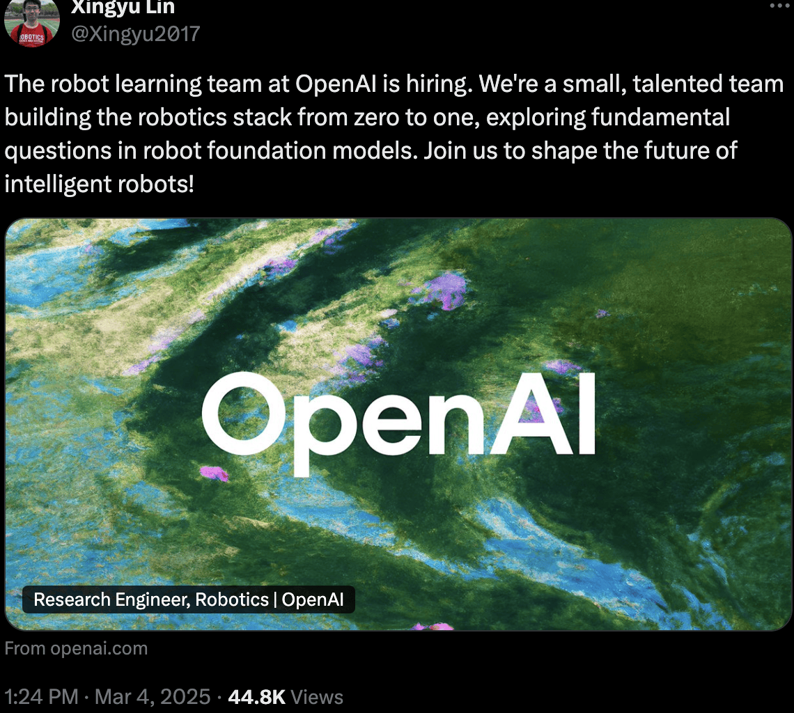 OpenAI机器人团队开价386万扩招！北大校友参与其中，开启“软硬全面自研”战略